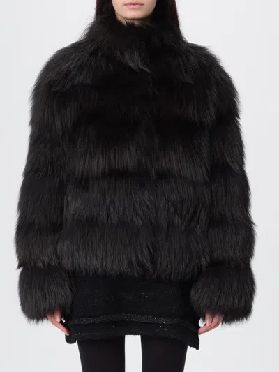 Simonetta Ravizza Fur Coats  Woman Color Dark In Black