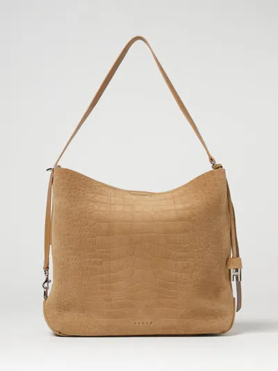 Hogan Suede Hobo Tote Adjustable Shoulder Strap In Brown