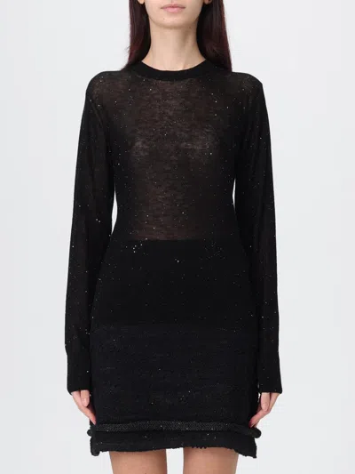 Genny Thin Sequined Sweater In Black