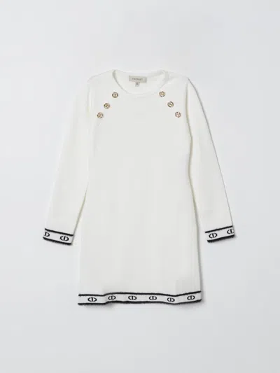 Twinset Kids Logo Dress In White