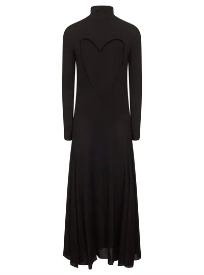 Alaïa Alaia Abito In Jersey Fluido Con Cuore In Black