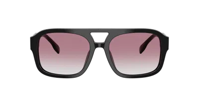 Tory Burch Double-bridge Square-frame Sunglasses In Black