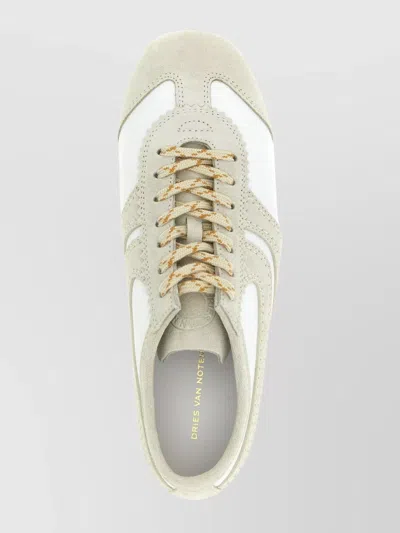 Dries Van Noten Leather Sneaker In Gray