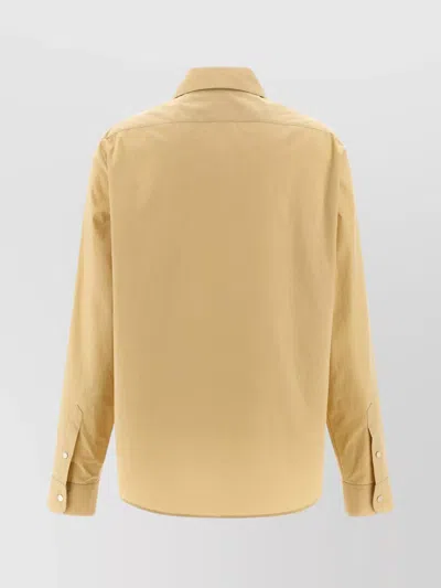 The Row Collared Long Sleeve Button Front Shirt In Yellow