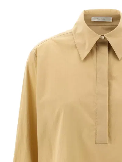 The Row Collared Long Sleeve Button Front Shirt In Yellow