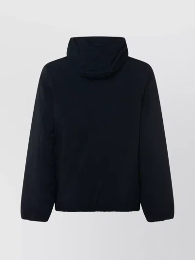 K-way Hooded Jacket With Side Pockets And Cuffs In Blue