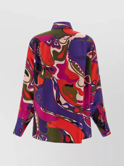 Pucci Orchid Print Shirt In Multi