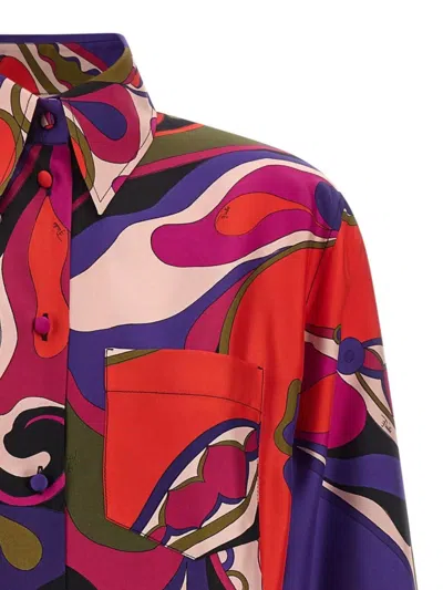 Pucci Orchid Print Shirt In Multi