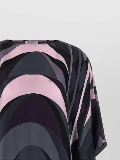 Pucci Geometric Pattern Knee-length Loose Fit Kaftan In Blue