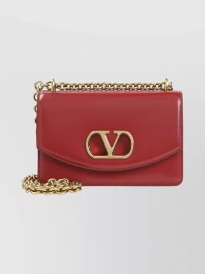 Valentino Garavani Garavani Vain Small Shoulder Bag In Shiny Calfskin Woman Rosso Valentino Uni