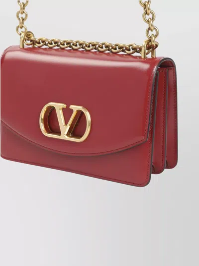 Valentino Garavani Garavani Vain Small Shoulder Bag In Shiny Calfskin Woman Rosso Valentino Uni