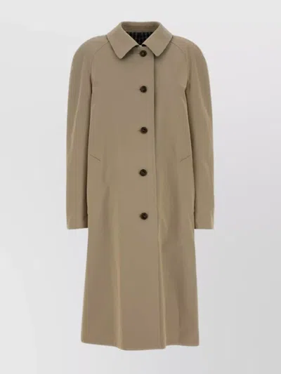 Miu Miu Reversible Trench Coat Featuring Back Vent In Neutral
