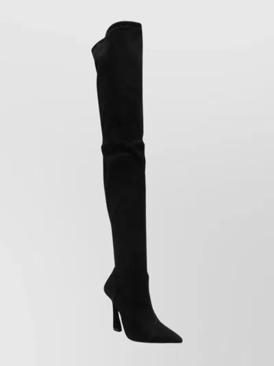Stuart Weitzman Over-the-knee Stiletto Pointed Toe Boots In Black
