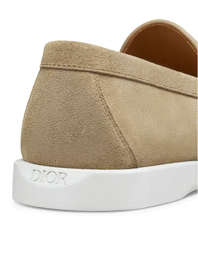 Dior Men Granville Suede Loafers In White