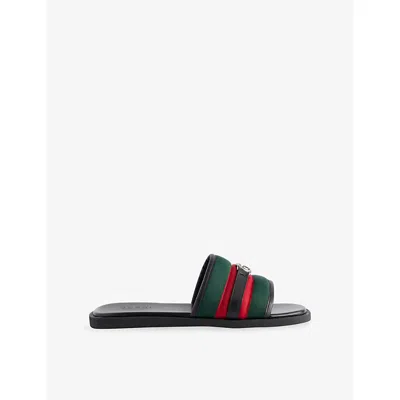 Gucci Men Gg Motif Slider Sandals In White