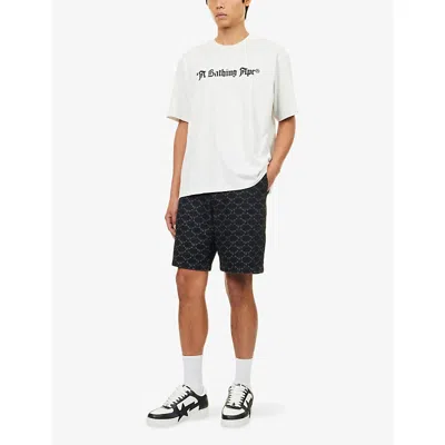 A Bathing Ape Mens Grey Logo-print Cotton-jersey T-shirt In White