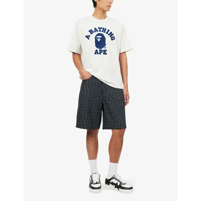 A Bathing Ape Mens Ivory Cloud Camo Brand-embroidered Cotton-jersey T-shirt In White