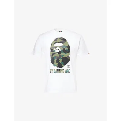 A Bathing Ape Mens White 1st Camo Brand-print Cotton-jersey T-shirt In White