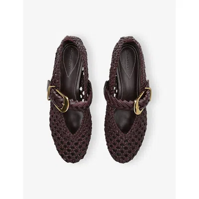 Zimmermann Helix Ballet Flats In Bordeaux Leather In Brown