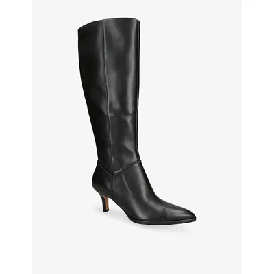 Dolce Vita Auggie Boots Black Leather Pointed Toe Kitten Heel Zogg312