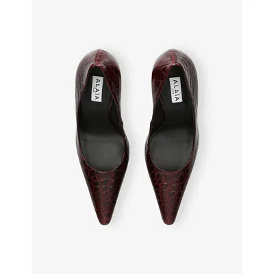Alaïa Show Pointed Toe Lizard Embossed Pump In Animal Print
