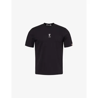 A Bathing Ape Mens Black Ape Face Brand-print Cotton-jersey T-shirt In Black