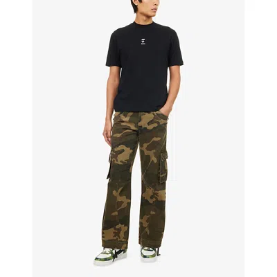 A Bathing Ape Mens Black Ape Face Brand-print Cotton-jersey T-shirt In Black