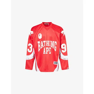 A Bathing Ape Mens Red Line Camo Jersey T-shirt In Red