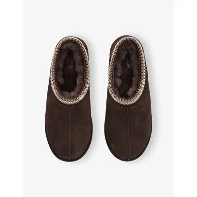 Ugg Tasman Cocoa-coloured Eather Slip-ons In Brown