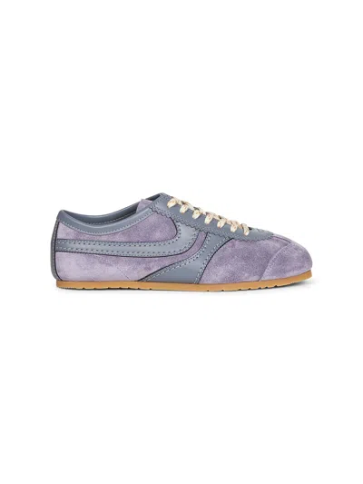 Dries Van Noten Lilac Suede Sneakers In Multi