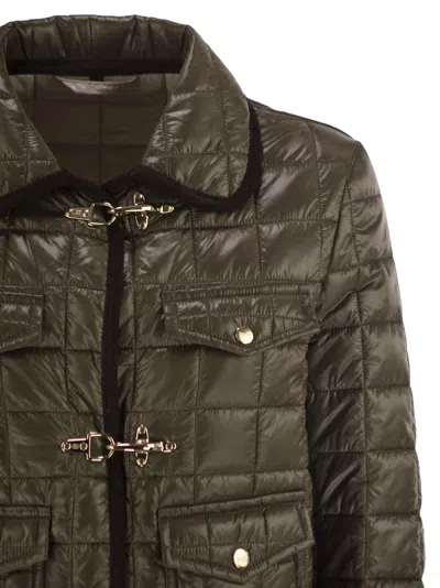 Fay Women 3 Hooks In Technical Checkered Fabric In Brown