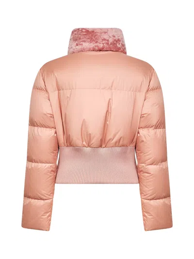 Fendi Women Technical Fabric And Shearling Down Jacket In Multi