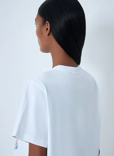 Ganni Women Puppy Print And Logo T-shirt In White