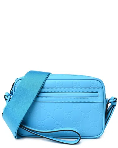 Gucci Blue Gg Rubber Crossbody Bag (authentic Pre-loved)