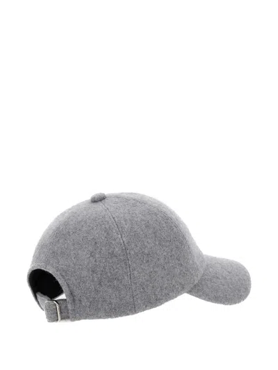 Helen Kaminski Ledger Logo-embroidered Wool Baseball Cap In Gray