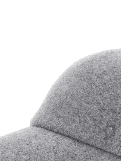 Helen Kaminski Ledger Logo-embroidered Wool Baseball Cap In Gray