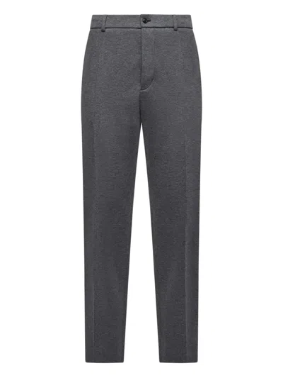 Moncler Button-fastening Jersey Trousers In Gray