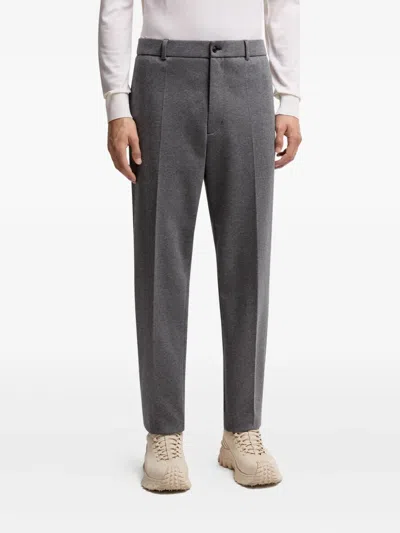 Moncler Button-fastening Jersey Trousers In Gray