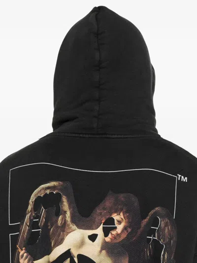 Off-white Washed Black Cupid Arrow Skate Logo Hoodie