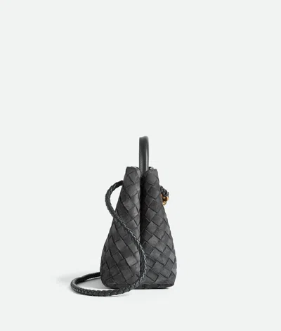 Bottega Veneta Womens Graphite-mb-graphite Andiamo Small Intrecciato Leather-suede Shoulder Bag In Gray