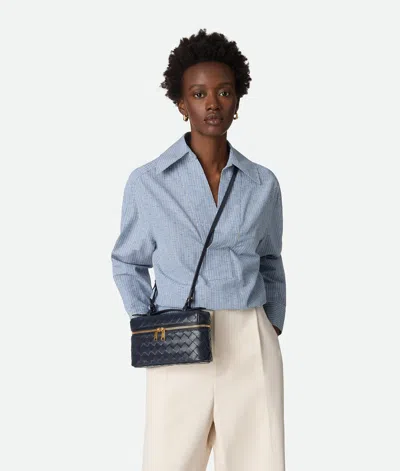 Bottega Veneta Womens Nocturnal-gold Bang Bang Intrecciato Leather Cross-body Bag In Black