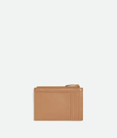 Bottega Veneta Leather Zipped Card Case In Neutral