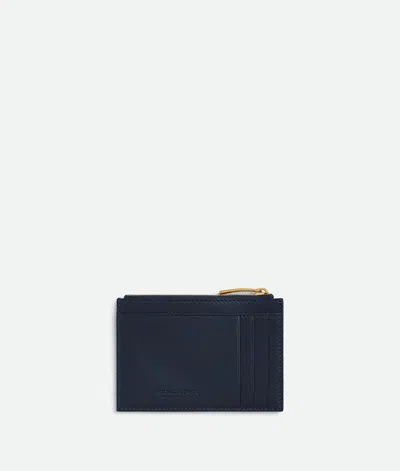 Bottega Veneta Intrecciato Zipped Card Case In Gray