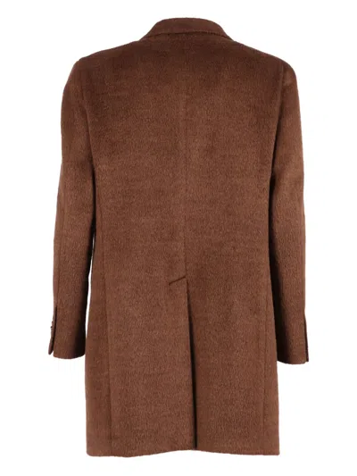 Luigi Bianchi Mantova Three-button Wool Coat In Brown