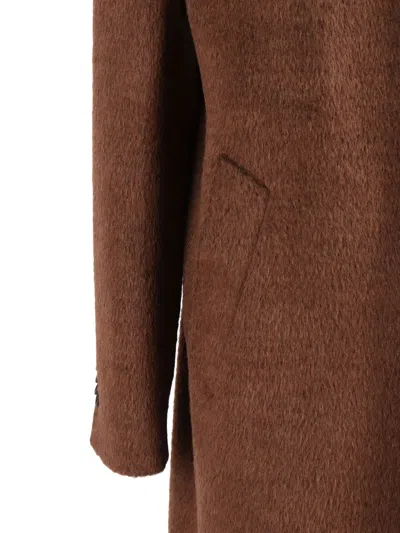 Luigi Bianchi Mantova Three-button Wool Coat In Brown