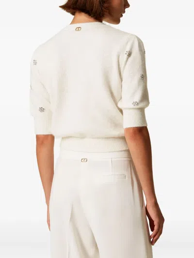 Twinset Jewel Sweater In White