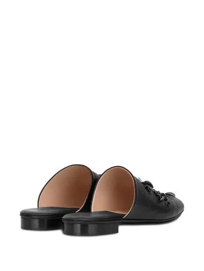 Alberta Ferretti Sequin-embellished Flat Mules In Black