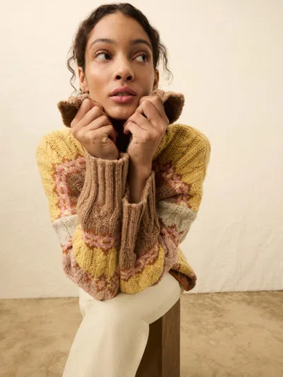 Faherty Highland Fairisle Cardigan Lakeside Fair Isle Haze In Multi