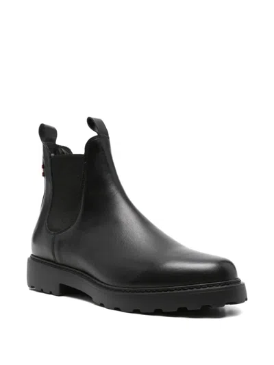 Bally Anni Moon Elastic-panel Leather Boots In Black