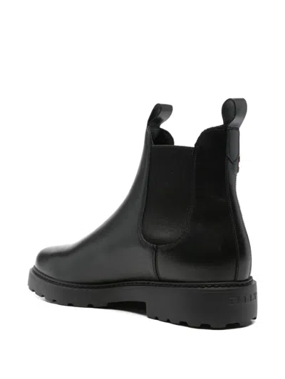 Bally Anni Moon Elastic-panel Leather Boots In Black